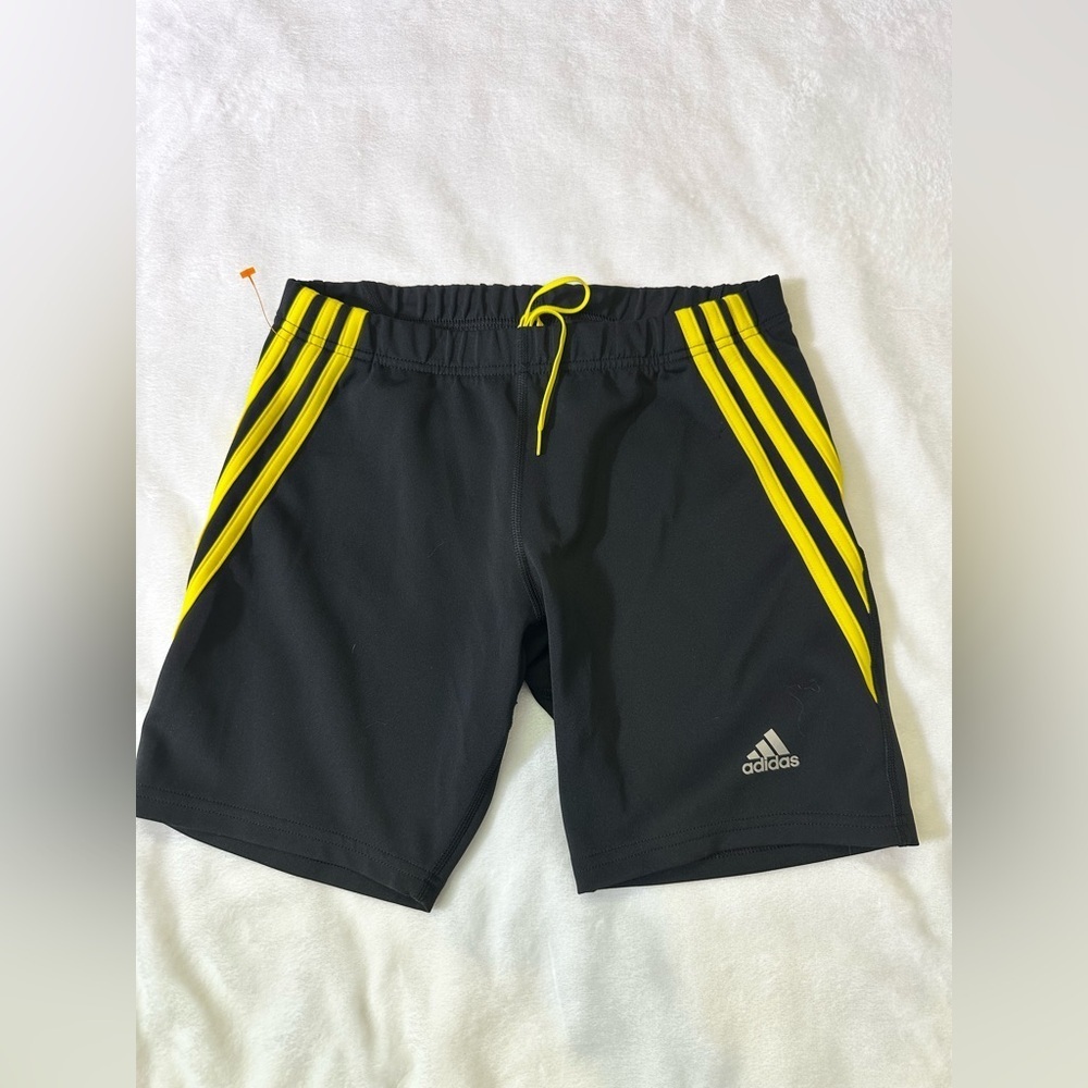 adidas Black Swim Jammers with Yellow Stripe Accents - Picture 3 of 4